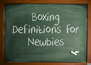 Boxing Definitions Glossary on Chalkboard