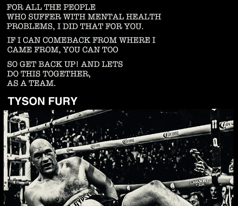 tyson fury on boxing and mental health
